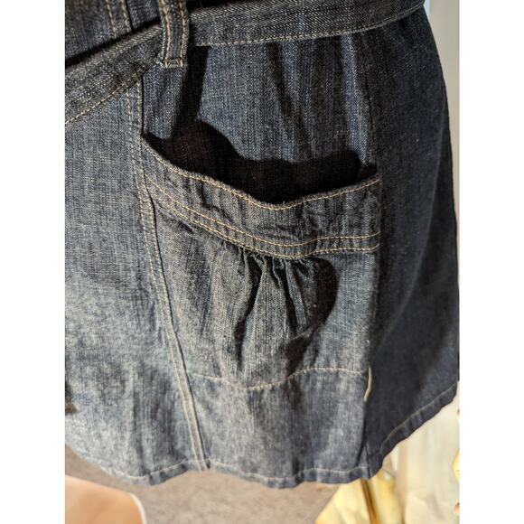 French Cuff double-breasted, belted chambray/denim jacket - Sz. M - EUC - Picture 3 of 3